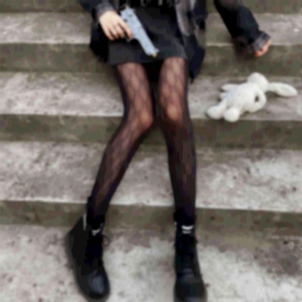 

socks & hosiery g letter silk stockings net red ins fashionable black lace pantyhose spring autumn thin women's long tube sexy, Black;white