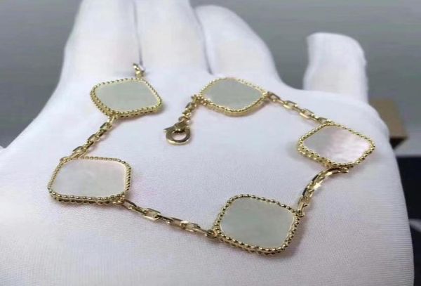 

fashion gold silver classic clover charm bracelets bangle pulsera for lady, Golden;silver