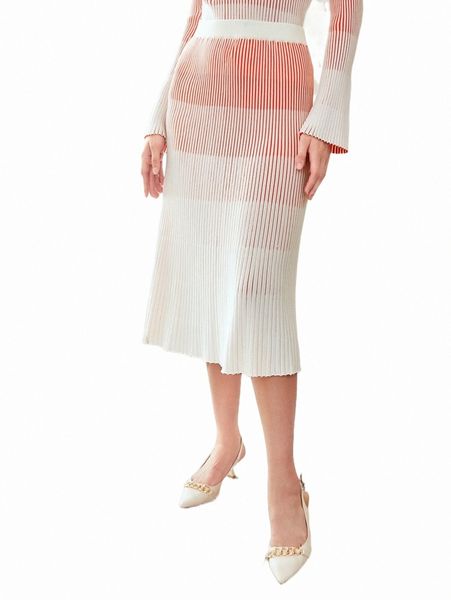 

women's sweaters motf premium viscose bell-shaped knit skirt g62z#, White;black