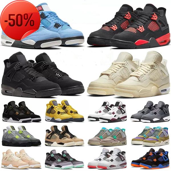 

boots jumpman 4 retro basketball shoes bred 4s unc black cat university blue the cactus white grey mens pure royalty men sport sneakers eur