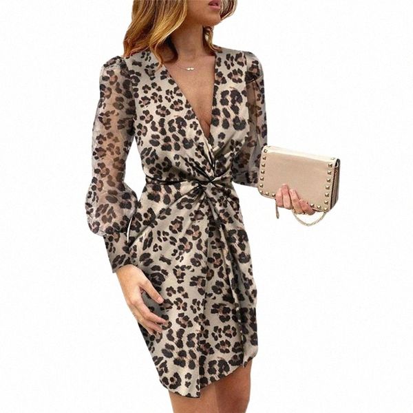 

casual dresses hirigin clubwear leopard see-through dress 2022 summer women puff sleeve deep v -neck mesh bodycon drop casual dresses j5qe#, Black;gray