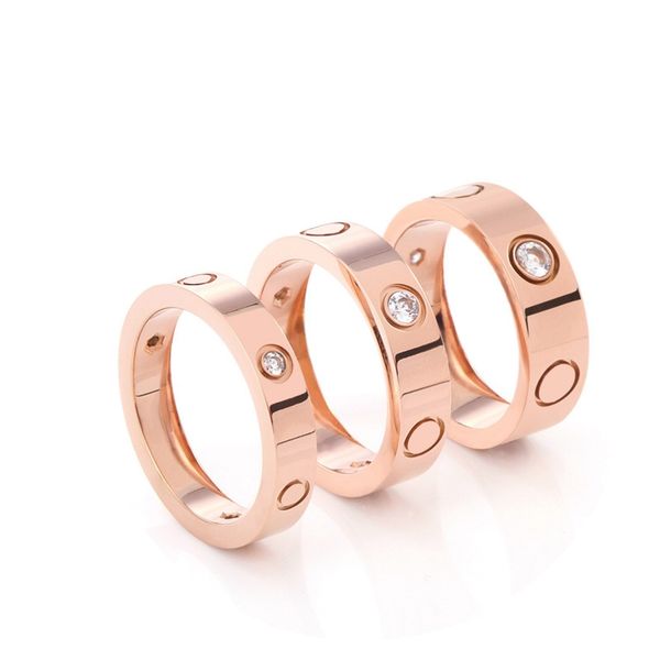 

4/5/6mm silver rose gold ring smooth simple titanium steel wedding love rings for man woman valentine's day present gift s222