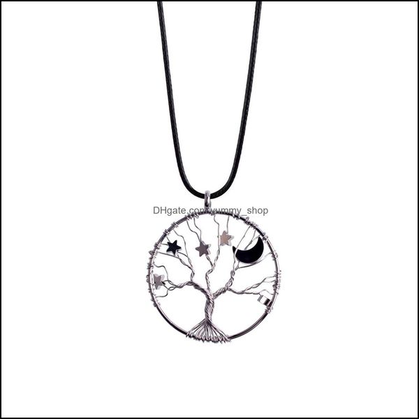 

pendant necklaces star moon round pendant necklace female sterling sier jewelry crescent pendants for women and girls drop delivery 2 dhhjb, Silver