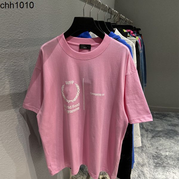 

summer high tee version b wheat grain print paris round neck fashion brand os t-shirt short sleeve balencaigass, White;black