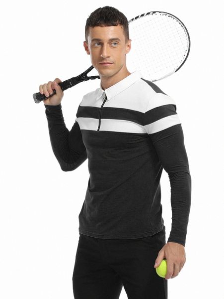 

men's polos men color block polo shirt 2022 new r6pd#, White;black