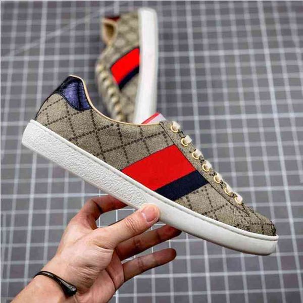 

casual shoes 2022 new fashion men women casual shoes leather lace up trainer print luxury vintage lover designer shoes with box, Black