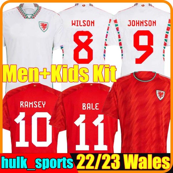 

22/23 wales soccer jerseys 2022 world cup bale wilson allen ramsey national team football shirt rodon vokes roberts moore men kids kit, Black;yellow