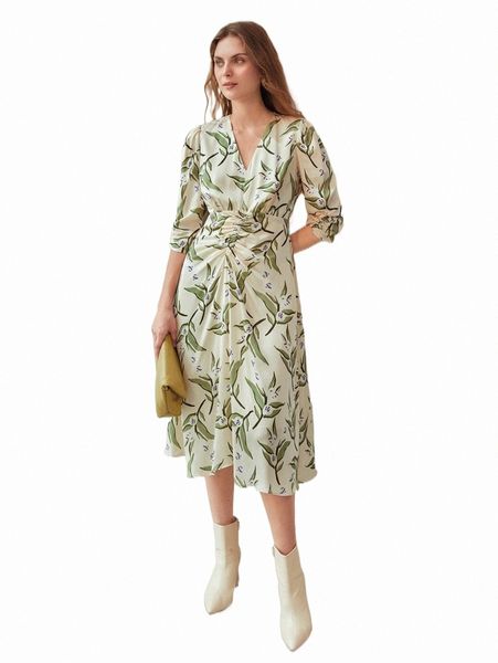 

casual dresses motf premium viscose printed gathered dress c9mr#, Black;gray