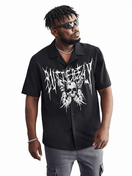 

men's casual shirts extended sizes men letter graphic shirt z2hi#, White;black