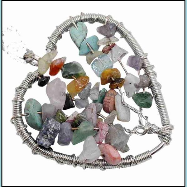 

pendant necklaces heart-shaped seven gem tree pendants for men and women fashion pop necklace drop delivery 2021 jewelry necklaces dhs dhmbo, Silver