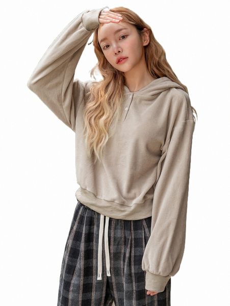 

women's hoodies & sweatshirts dazy solid drop shoulder hoodie i7lv#, Black