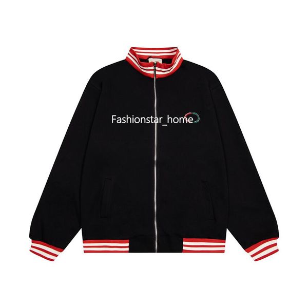 

22fw italy new autumn winter solid baseball jackets red stripe classic printed man women coats high end designer fashion casual street outwe, Black;brown