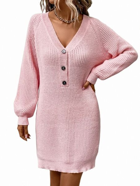 

women's sweaters quarter button raglan sleeve sweater dress 78ou#, White;black