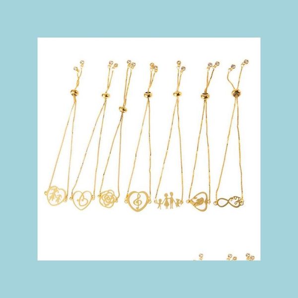 

charm bracelets fashion stainless steel bracelets for women creative zircon bangle bracelet girls gold charm gift drop sexyhanz dhi5h, Golden;silver