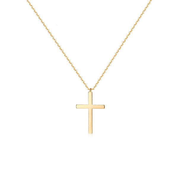 

pendant necklaces gold dainty cross necklace 14k plated cz turquoise faith minimalist handmade crucifix chain gift drop deliv yydhhome amb8l, Silver