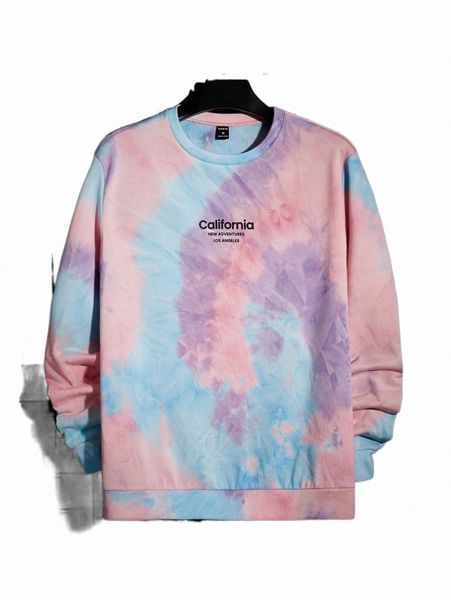 

men's hoodies & sweatshirts men letter graphic tie dye sweatshirt o68n#, Black