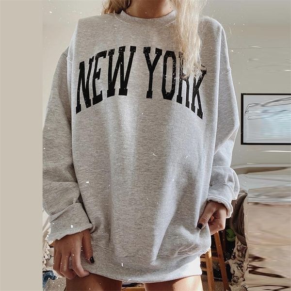 

womens hoodies sweatshirts women letters print oversize pullovers autumn winter harajuku crew neck long sleeve sweatshirts america vintage, Black