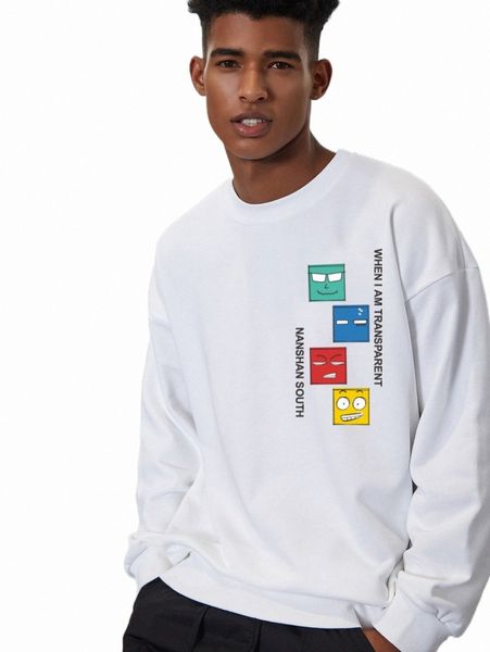 

men's hoodies & sweatshirts men letter graphic drop shoulder pullover p64o#, Black