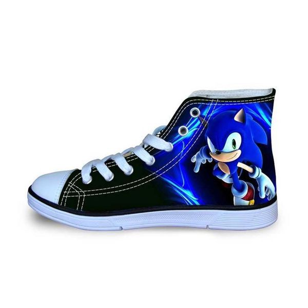 

noisydesigns kids casual high-canvas shoes sonic the hedgehog cartoon children sneakers for boys girls flats tenis infantil 201112208p