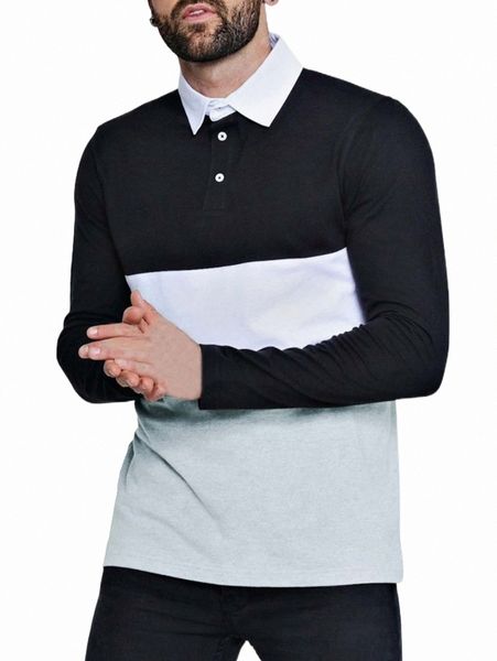 

men's polos men cut and sew polo shirt 2022 new x4yr#, White;black
