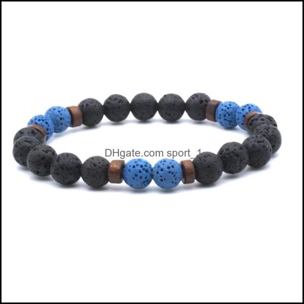 

charm bracelets handmade 8mm seven chakras tibetan buddha bracelet chakra colorf lava stone diffuser bracelets men jewelry gift drop dh6va, Golden;silver