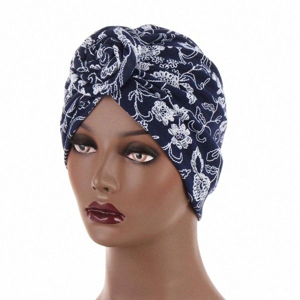 

ethnic clothing ethnic clothing 2022 donuts trendy design women's turban cap floral printed female head wraps muslim headscarf bonnet c, Red