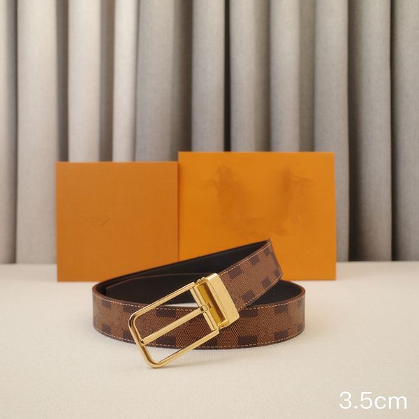 

high-quality men's women's l belt luxury gold and silver pin buckle casual business denim leather belt can be matched with a gift, Black;brown