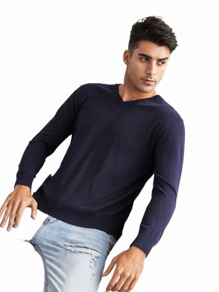 

men's sweaters men solid v-neck sweater 2022 new q2xk#, White;black