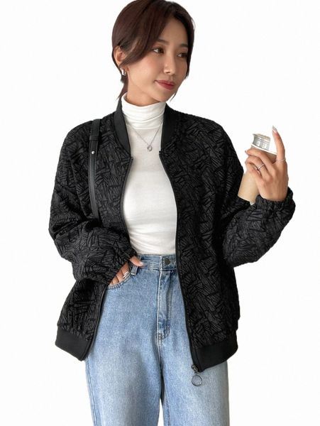 

women's jackets dazy jacquard zip up bomber jacket x9wi#, Black;brown