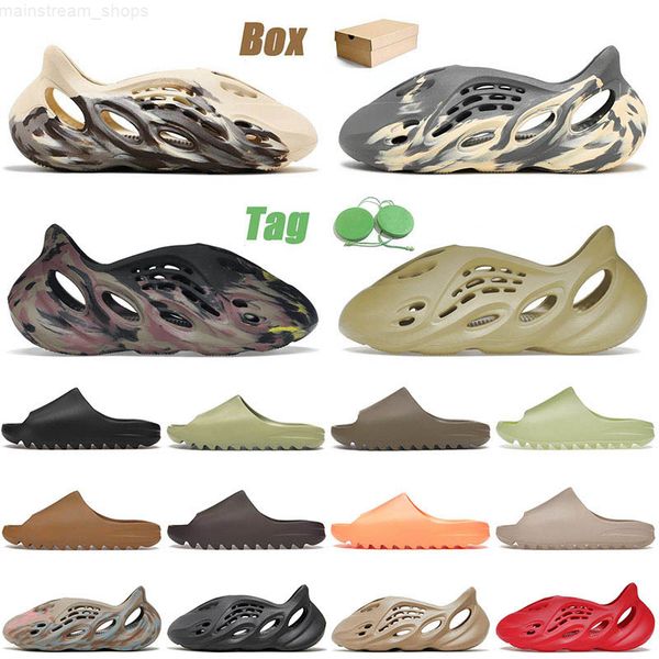 

sandals mens runner slippers enflame rubber sandals luxury designer women foam slides orange glow green moon gray ochre slippers 6tj1, Black