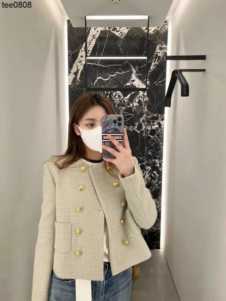 

2022 celinss jacket home mint green small fragrance light luxury french double breasted small suit coat women's coat, Black;brown