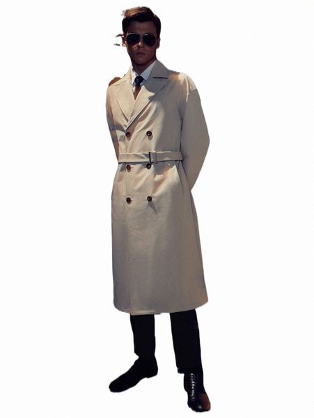 

men's trench coats men drop shoulder double breasted belted trench coat 938r#, Tan;black