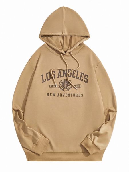 

men's hoodies & sweatshirts men letter graphic drawstring hoodie t8lf#, Black