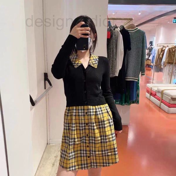 

women's blouses & shirts designer fadan 's new college style pattern stitched fake two-piece long sleeve dress in autumn and wint, White