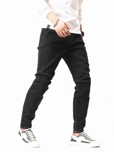 

men's jeans men slant pocket skinny jeans 2022 new i0pt#, Blue