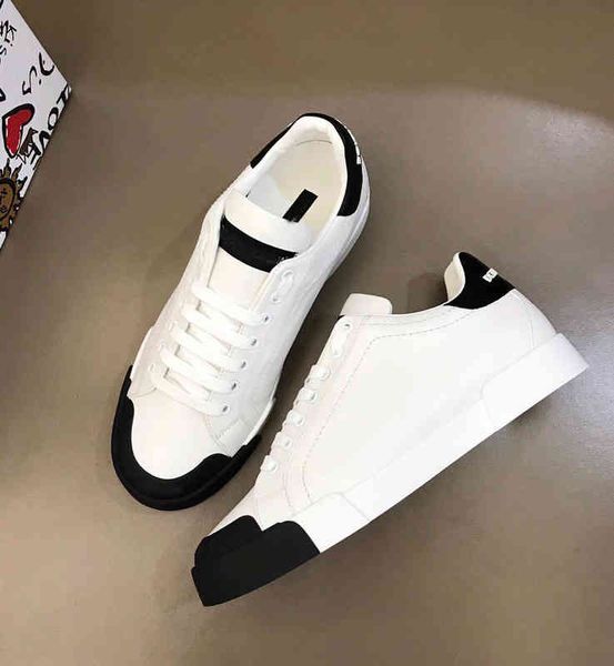

casual shoes luxury 22ss white leather calfskin nappa portofino sneakers shoes brands comfort outdoor trainers men's casual walking, Black