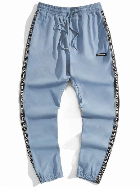 

men's pants men patch detail contrast side seam pants y3zy#, Black