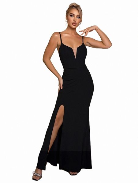 

casual dresses joyfunear mesh panel split thigh prom dress t2sh#, Black;gray