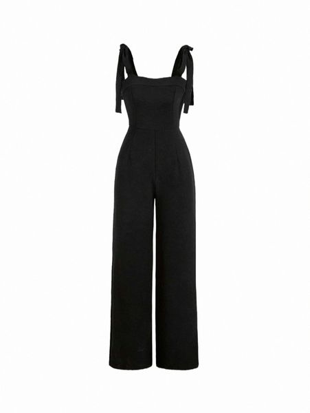 

women's jumpsuits & rompers mod knot shoulder zip back jumpsuit d17k#, Black;white