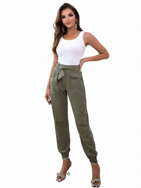 

women's pants & capris joyfunear high waist belted jogger pants f60y#, Black;white