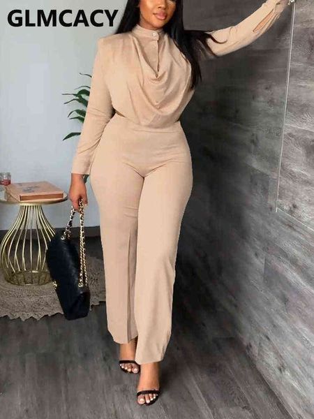 

women's two piece pants 2 pieces pants sets women long sleeve shirt high waist pants t220902, White