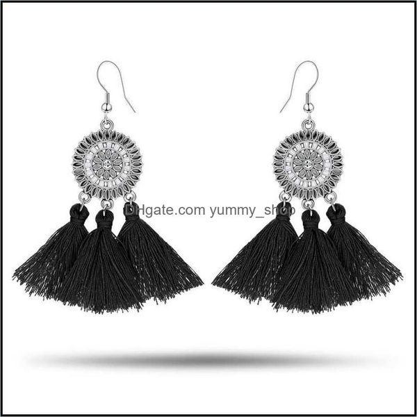 

dangle chandelier modest chic tassel long flowing bohemian fringed retro pendant earrings female drop delivery 2021 jewelry dhseller2 dh5vh, Silver