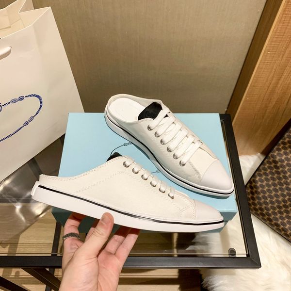 

prad 2022designer womens casual shoes slipers travel flat trainers black women casual walk100% bright white lacquer fabric sneaker thick rev