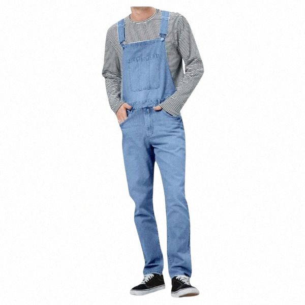 

men's pants men's pants 2021 fashion streetwear solid color denim pocket drawstring overalls fitness lace-up casual 280l#, Black