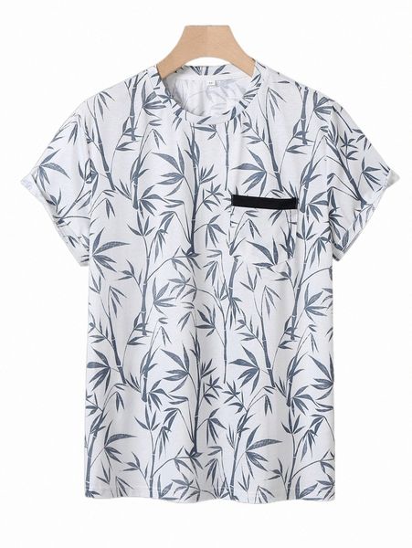 

men's t-shirts men plants print tee 2022 new o5b2#, White;black