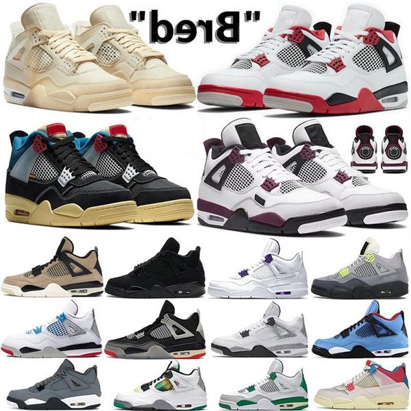 

4 4s fire red 2020 mens basketball shoes white x sail bred noir white cement paris black cat sports sneakers trainers3502