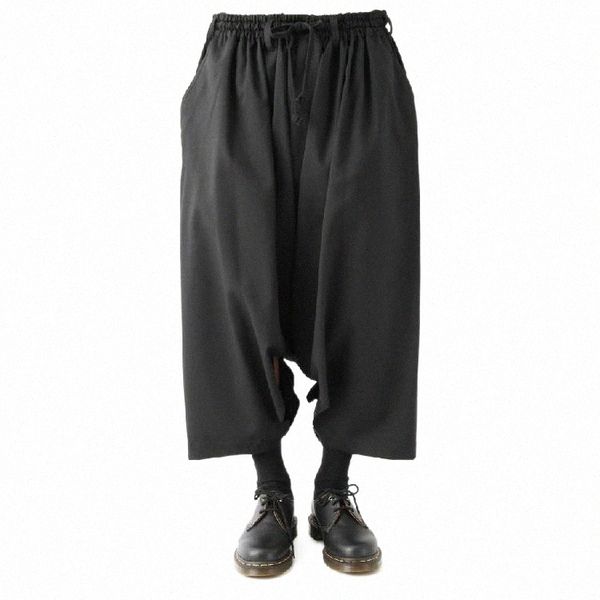 

men's pants men's pants casual wide leg harem low grade loose 161x#, Black