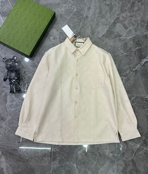 

new men's printed casual shirt designer style jacquard long sleeve shirt jacket, White;black