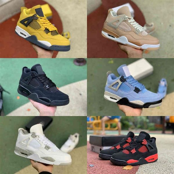 

jumpman university blue 4 4s basketball shoes mens women cream sail red lightnings thunder shimmer white oreo bred ow taupe haze what t272r