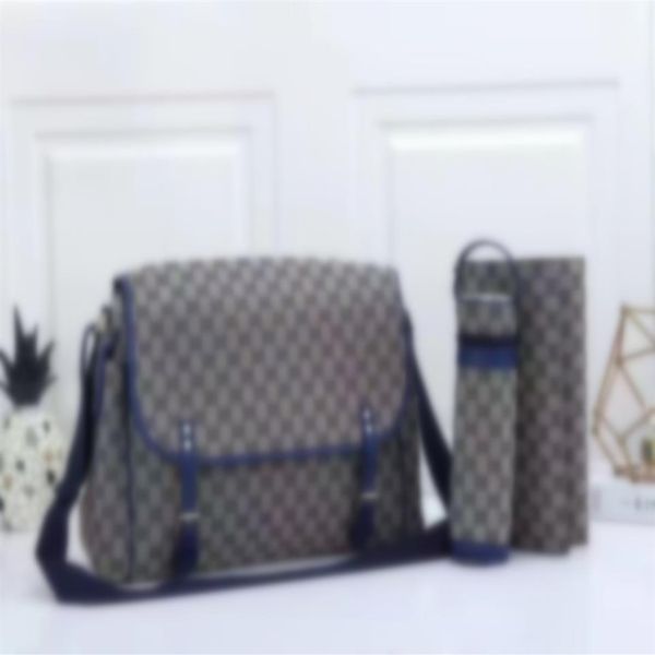 

designer mens backpack mummy baby diaper bags 3pcs set print leather canvas functional shoulder bag for mummy& girls218n